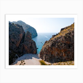 Mallorca Cliffs - Drone view over the Spanish island and most beautiful beach of the Balears Art Print