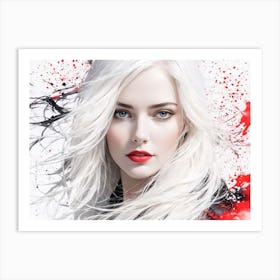 Girl With White Hair Art Print