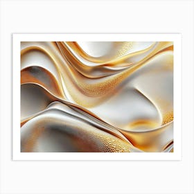 Abstract Gold And Silver Background Art Print