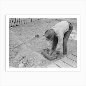 Untitled Photo, Possibly Related To Wooden Form Is Placed Over Adobe Mixture In Making Bricks, Chamisal Art Print