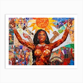 An Abstract Painting Capturing Various Shades Of Human Skin Tones In A Celebratory Mosaic Entwined Art Print