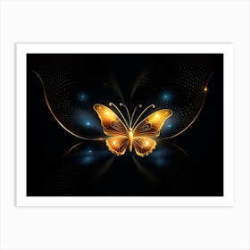 Golden Butterfly 65 Art Print