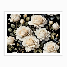 Default A Stunning Watercolor Painting Of Vibrant White Roses 0 (4) (1) Art Print