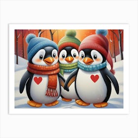 Three Penguins Art Print