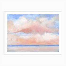 Blush Cloud Beam Landscape Art Print