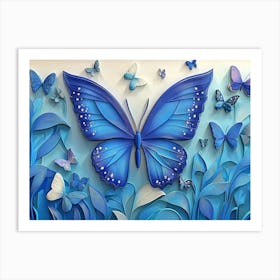 Blue Butterfly 1 Art Print