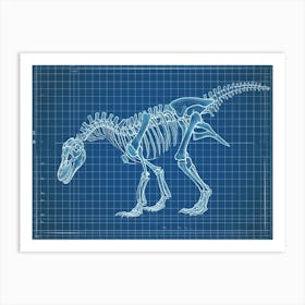 Styracosaurus Dinosaur Skeleton Blueprint 2 Art Print