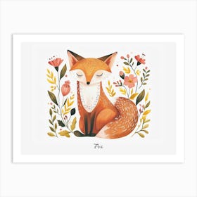 Little Floral Fox 4 Poster Art Print