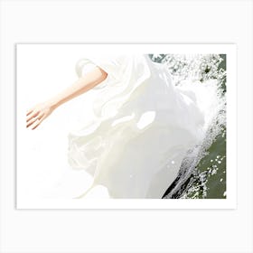 Woman In A White Dress 2 Art Print