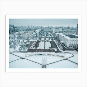 Samara Print, poster wall art, Russia cityscape, Travel poster, City print, Winter in Russia, Cityscape Wall Art Art Print