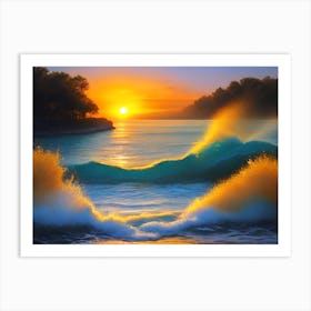 Sunset At The Beach 96 Art Print