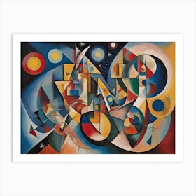 Surreal Outer Space Cubism Art Print