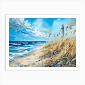 Lighthouse On The Beach 2 Art Print