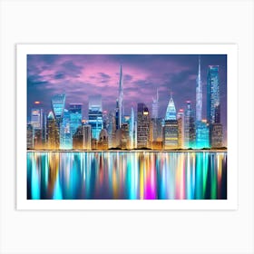 Cityscape At Night 3 Art Print