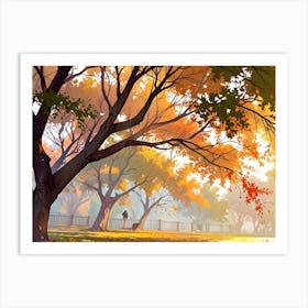 Autumn Trees In The Park Art Print