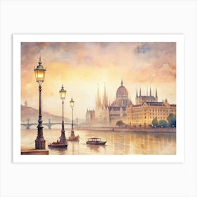 Budapest At Night Art Print