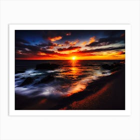 Sunset On The Beach 1038 Art Print