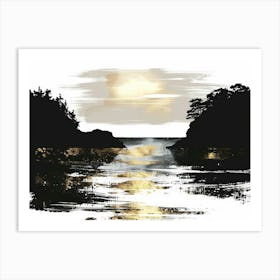 Sunset By The Water Art Print