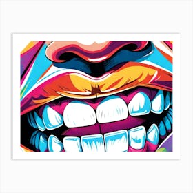 Big Color Popping Mouth 2 Art Print