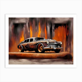 Old Car Painting 1 Art Print