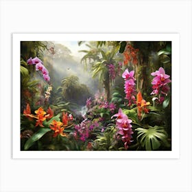 Orchids In The Jungle paintings art print 1 Art Print