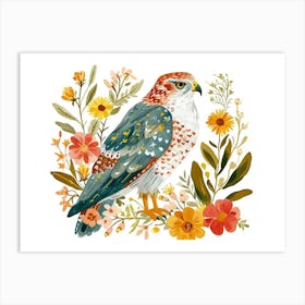 Little Floral Hawk 3 Art Print