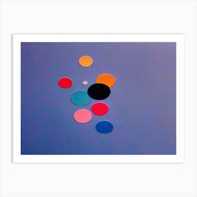 Circles On A Blue Wall Art Print