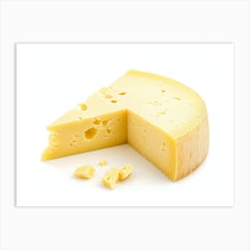 Cheese On A White Background 8 Art Print