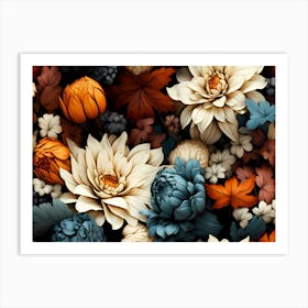 multicolored flowers Art Print