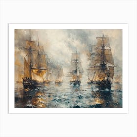 Battle Of The Fleet Art Print