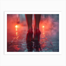 Red Shoes In The Rain Art Print