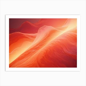 An Abstract Background Of Red And Orange, Wavy Lines, Creating A Soft And Flowing Visual Art Print