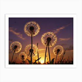 Sunset Dandelion Art Print