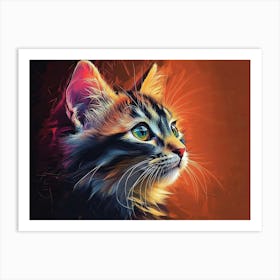 Cat Abstract 9 Art Print