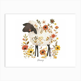 Little Floral Sheep 7 Poster Art Print