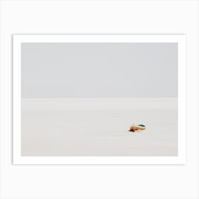 Boat On White Sand Beach Art Print