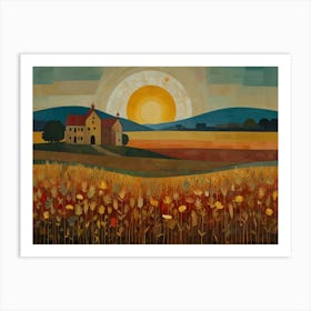 Sunset In The Field 8 Art Print