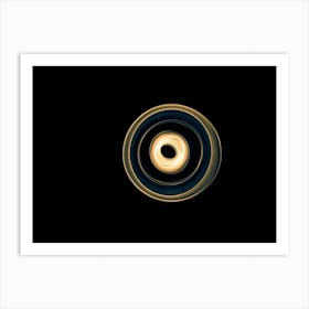 Glowing abstract curved blue and yellow lines 2 Art Print