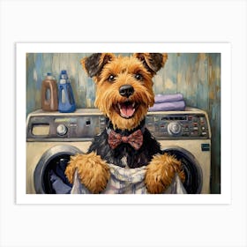 Laundry Airedale 5 Art Print