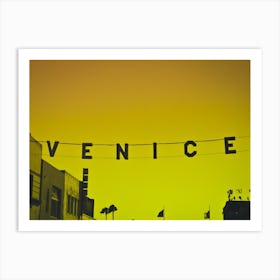 Venice Beach Sign, California Art Print