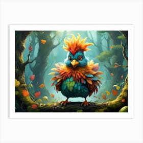 Feathered friend, Colorful Chicken #2 Art Print