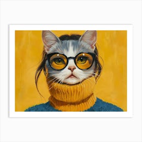 Classy Cat Lady 2 Art Print