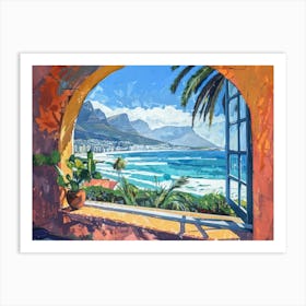 Cape Town From The Window View Painting 4 Art Print