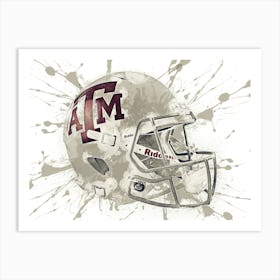 Texas A&M Aggies NCAA Helmet Poster Art Print
