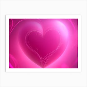 A Glowing Pink Heart Vibrant Horizontal Composition 91 Art Print