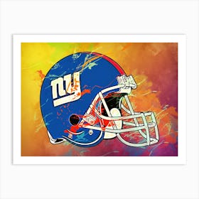 New York Giants Helmet Colorful Art Print