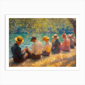 Digital Serenity on La Grande Jatte: Seurat's Sunday in the Smartphone Era Art Print