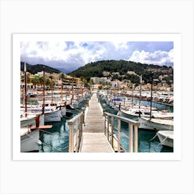 Marina And Hills In Mallorca (Spain Series) Art Print