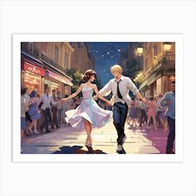 Couple Dancing In The Street 1 Art Print