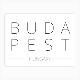 Budapest Hungary Typography City Country Word Art Print